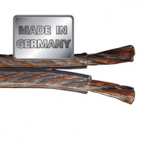 כבל לרמקולים איכותי מנחושת טהורה וכסף בעובי 1.5 מ"מ בצבע שקוף מבית HAMA גרמניה MADE IN GERMANY