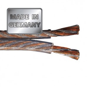 כבל לרמקולים איכותי מנחושת טהורה בעובי 2.5 מ"מ בצבע שקוף מבית HAMA גרמניה MADE IN GERMANY