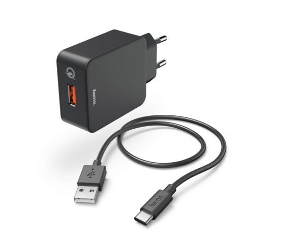 מטען קיר USB-TYPE-C 3A עם כבל נשלף