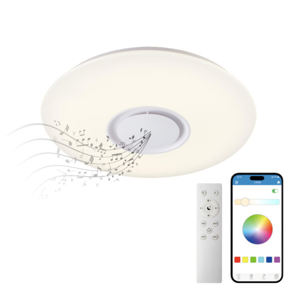 ⁦מנורת תקרה עם תאורה RGB ורמקול בלוטוס⁩ – תמונה ⁦2⁩