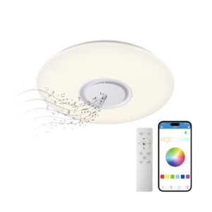 מנורת תקרה עם תאורה RGB ורמקול בלוטוס