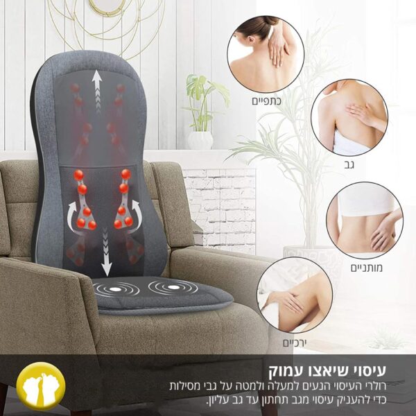 ⁦מושב עיסוי שיאצו לגב משולב פונקציות וחימום אינפרא⁩ – תמונה ⁦5⁩