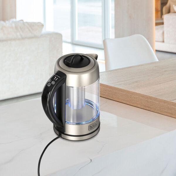 ⁦קומקום זכוכית חכם 2200W בנפח 1.7 ליטר ותאורת LED חכמה⁩ – תמונה ⁦4⁩