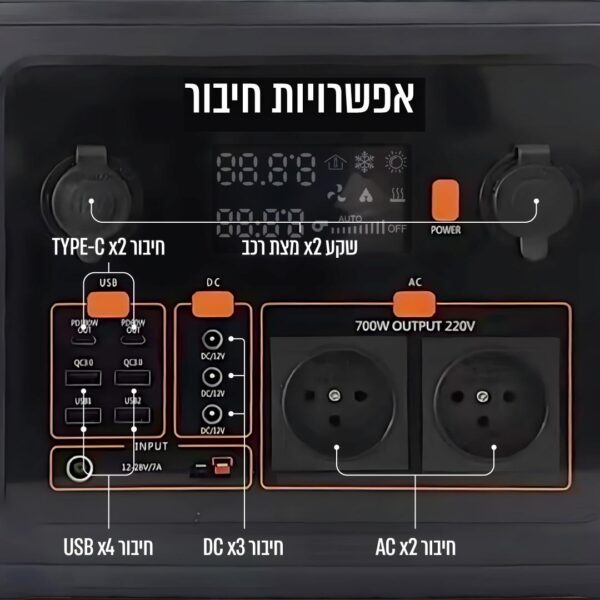 ⁦תחנת כוח ניידת בהספק 537.6Wh כולל 2 שקעי חשמל⁩ – תמונה ⁦2⁩