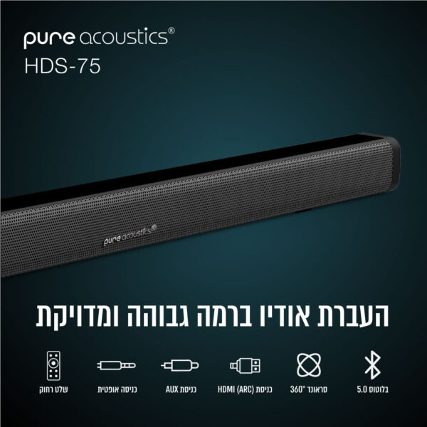 ⁦מקרן קול 75W עם HDMI חיבור אופטי⁩ – תמונה ⁦7⁩