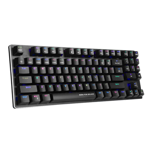 מקלדת גיימרים מכנית חוטית עם תאורת RGB