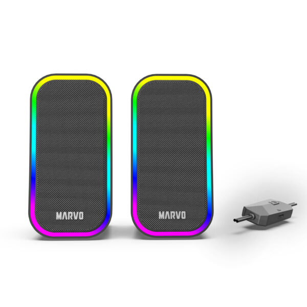 ⁦סט רמקולים גיימינג RGB שחור⁩ – תמונה ⁦2⁩