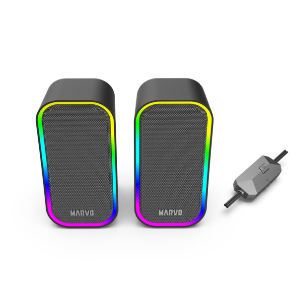 ⁦סט רמקולים גיימינג RGB שחור⁩ – תמונה ⁦4⁩