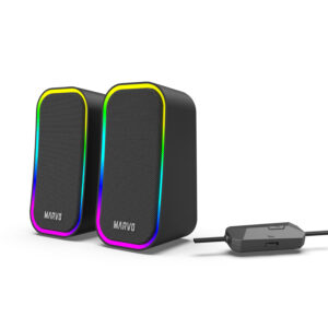 סט רמקולים גיימינג RGB שחור