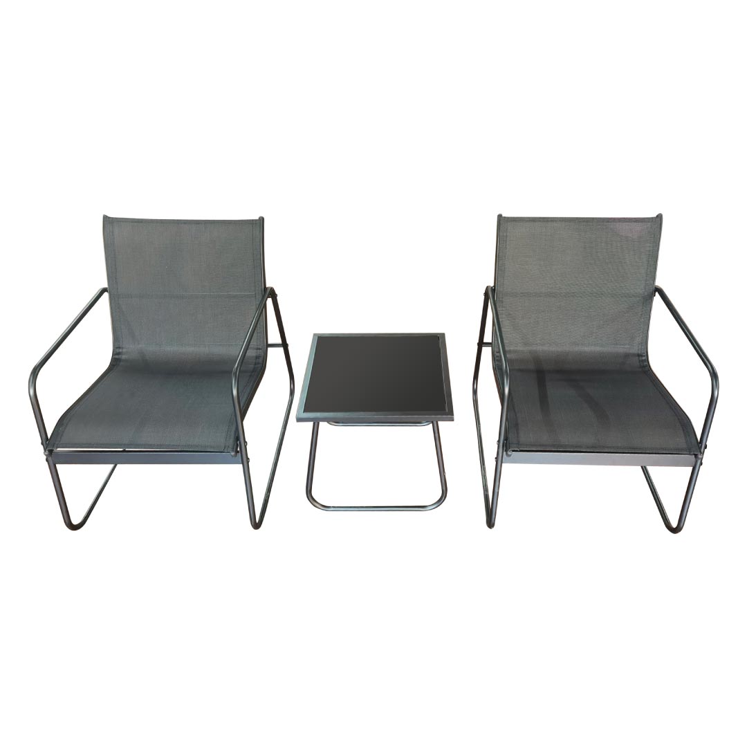 מערכת ישיבה זוגית הכוללת שולחן קפה לגינה ולמרפסת