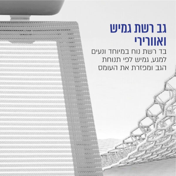 ⁦כיסא משרדי ארגונומי עם כרית תמיכת ראש⁩ – תמונה ⁦5⁩