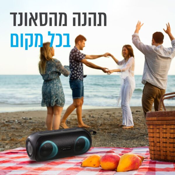 ⁦רמקול בלוטוס נייד מוגן מים IP65 עם תאורת RGB⁩ – תמונה ⁦2⁩
