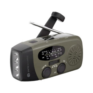 רדיו FM/AM נייד עם פנס, טעינה סולארית וידנית, סוללה נטענת ו-SOS