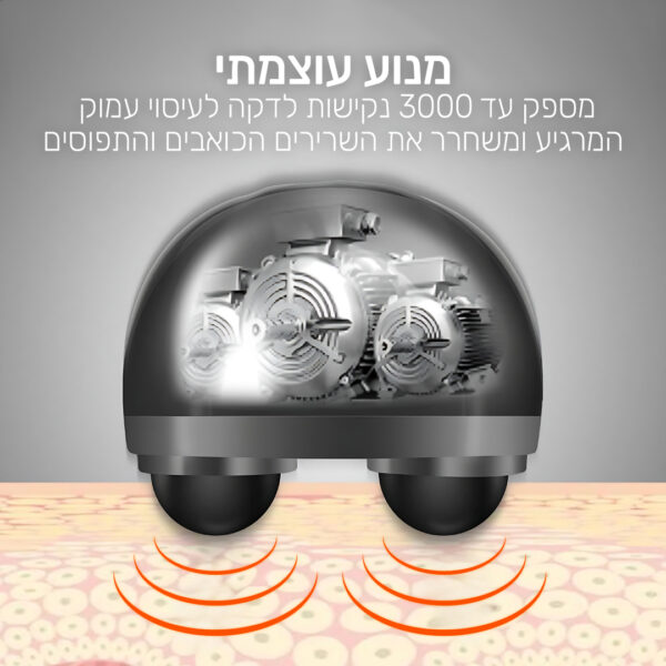 ⁦מוט עיסוי חשמלי עם 3 ראשי עיסוי מתחלפים⁩ – תמונה ⁦4⁩