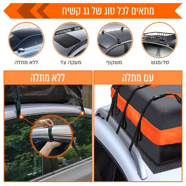 ⁦תיק גג לרכב מוגן מים 600 ליטר⁩ – תמונה ⁦3⁩