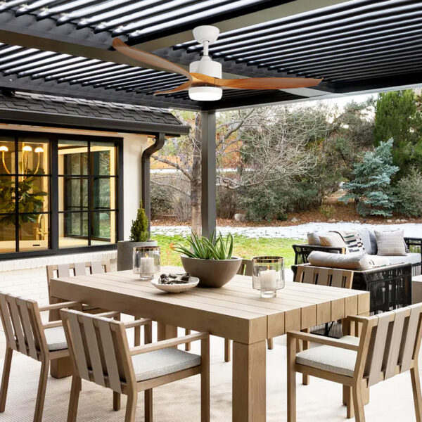 ⁦מאוורר תקרה "OUTDOOR 56 עם תאורת CCT ושלט -לבן⁩ – תמונה ⁦3⁩