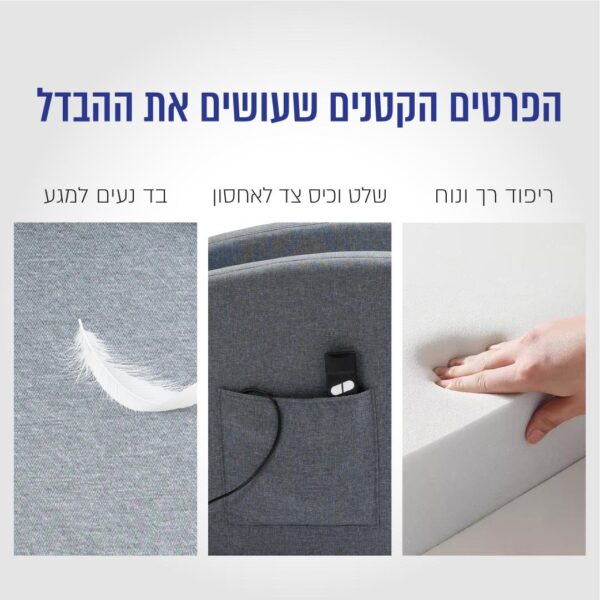 ⁦כורסת טלוויזיה חשמלית בגימור בד נעים למגע⁩ – תמונה ⁦3⁩