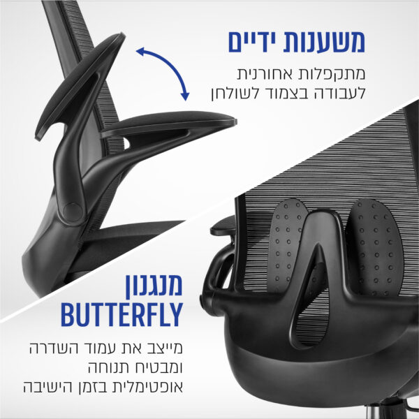 ⁦כיסא משרדי אורתופדי ופנאומטי כולל משענת ראש⁩ – תמונה ⁦3⁩