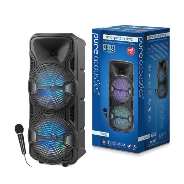 ⁦רמקול נייד 1500W עם מיקרופון חוטי⁩ – תמונה ⁦2⁩