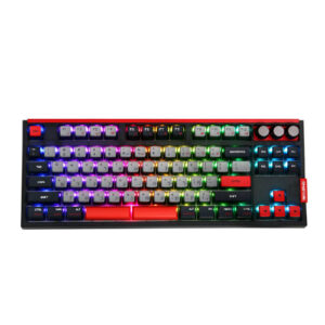 מקלדת גיימינג מכנית חוטית סויצ' צהוב, אפור/שחור/אדום