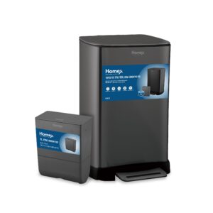 פח פדל בגימור נירוסטה 50 ליטר בצבע שחור