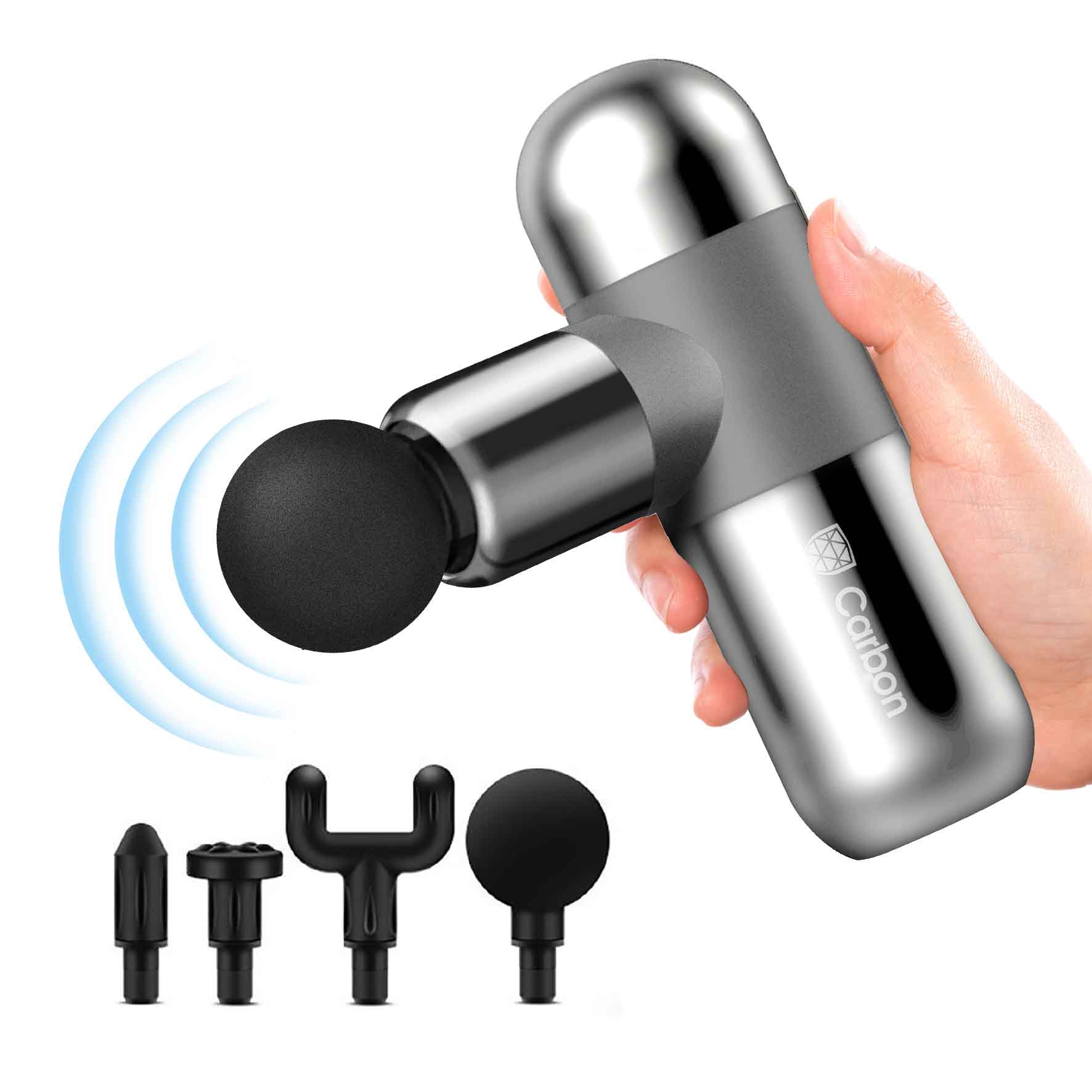 אקדח עיסוי מיני עם ארבעה ראשים ונרתיק נשיאה – תמונה 2