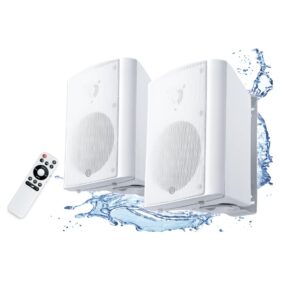 זוג רמקולים מוגברים לבן