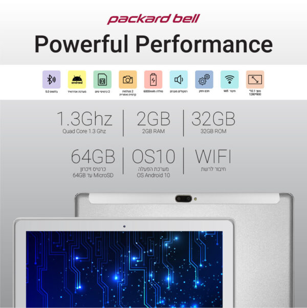 ⁦טאבלט 10.1" עם 2 כניסות WIFI ו SIM⁩ – תמונה ⁦8⁩