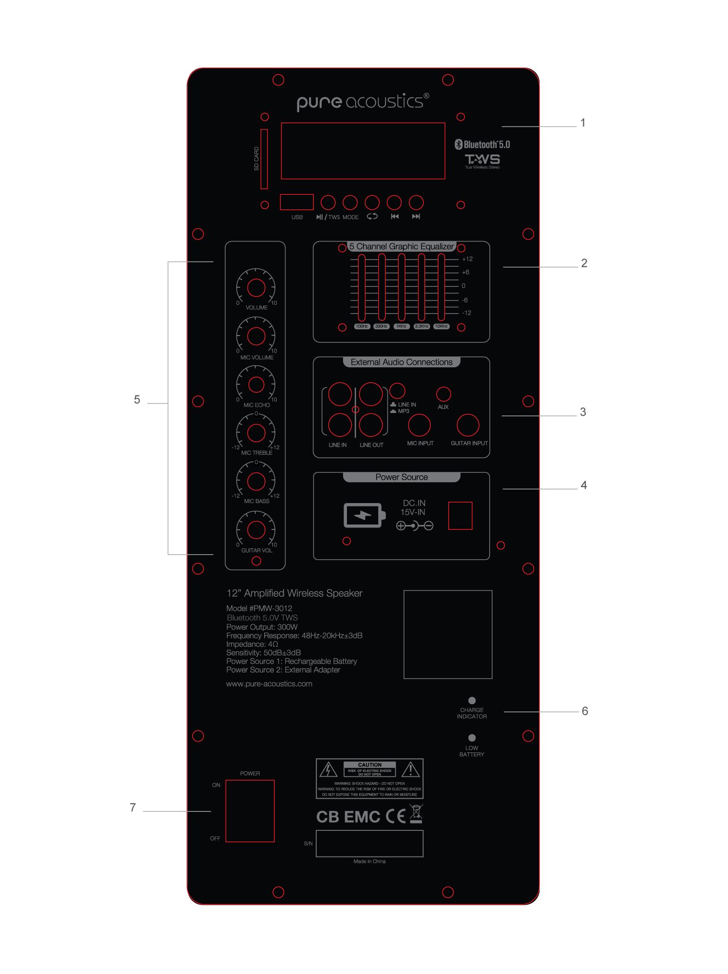 בידורית 300W עם 2 מיקרופונים אלחוטיים – תמונה 6