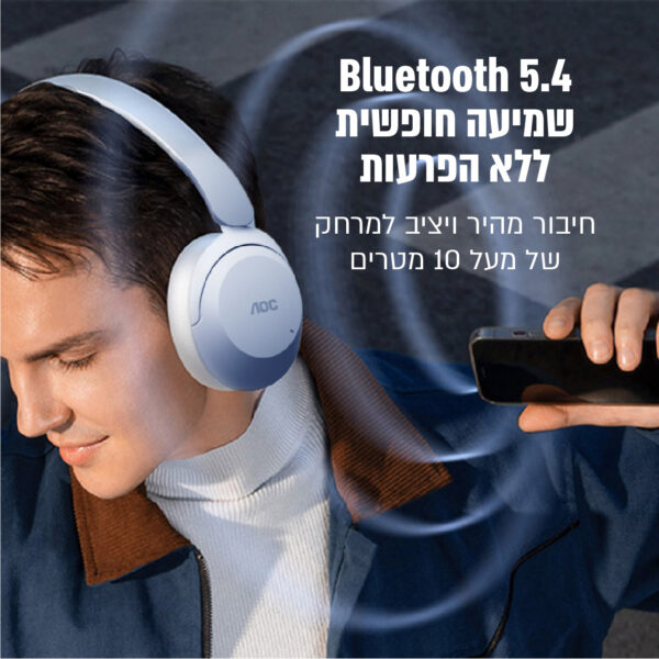 ⁦אוזניות אלחוטיות OVER-EAR עם טכנולוגיית ANC⁩ – תמונה ⁦3⁩