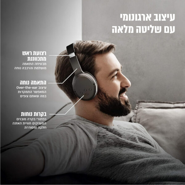 ⁦אוזניות אלחוטיות לטלוויזיה בטכנולוגיית RF לצלילים חדים במיוחד⁩ – תמונה ⁦6⁩