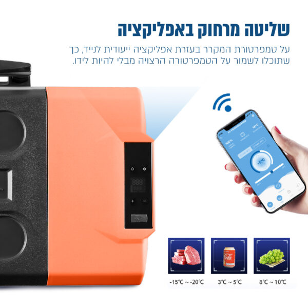 ⁦מקרר ומקפיא חכם ונייד לרכב 30 ליטר עם ידית טרולי וגלגלים⁩ – תמונה ⁦2⁩