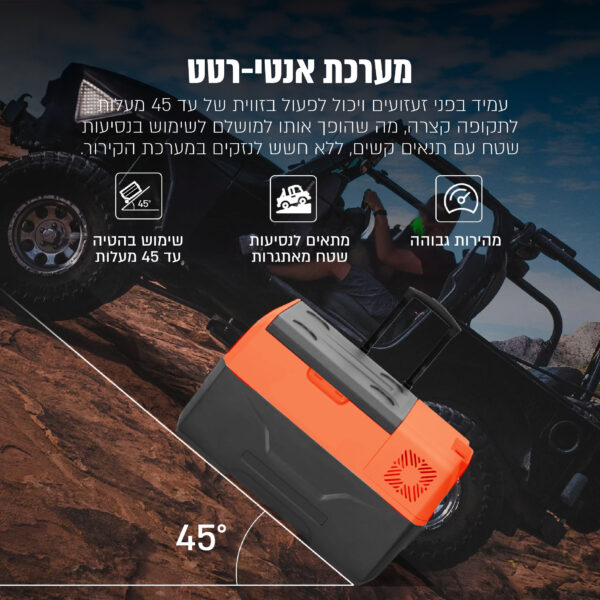 ⁦מקרר ומקפיא חכם ונייד לרכב 30 ליטר עם ידית טרולי וגלגלים⁩ – תמונה ⁦3⁩