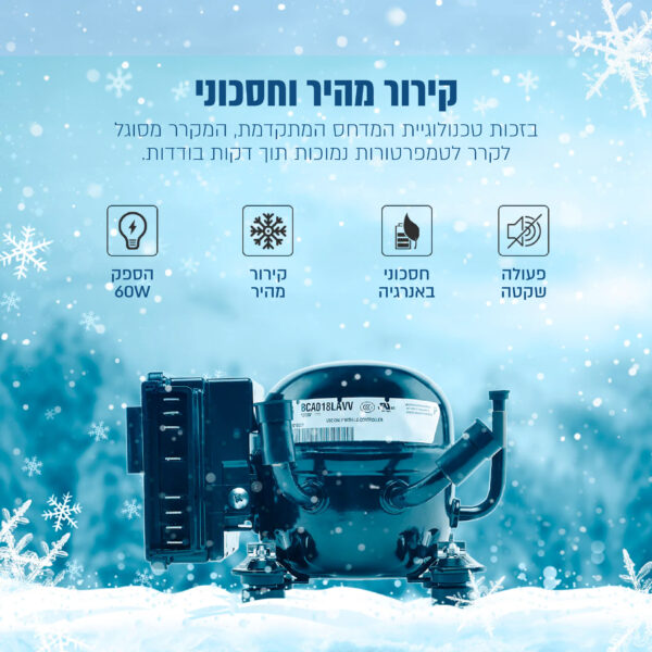 ⁦מקרר ומקפיא חכם ונייד לרכב 30 ליטר עם ידית טרולי וגלגלים⁩ – תמונה ⁦5⁩