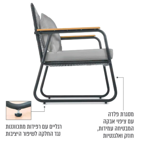 ⁦מערכת ישיבה יוקרתית לגינה ולמרפסת שילוב של נוחות ואלגנטיות⁩ – תמונה ⁦3⁩