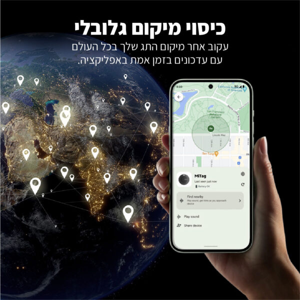 ⁦סט 3 חיישני איתור חפצים חכמים MiTag Duo תואם APPLE & ANDROID⁩ – תמונה ⁦6⁩