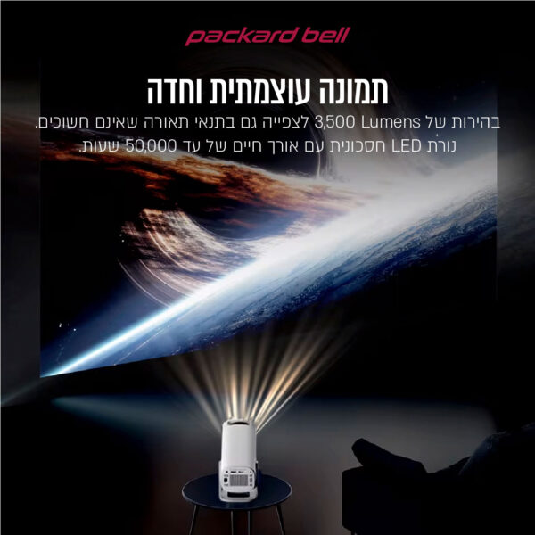 ⁦מקרן וידאו LUMENS 3500 עם מערכת Android ושיקוף מסך WiFi⁩ – תמונה ⁦2⁩