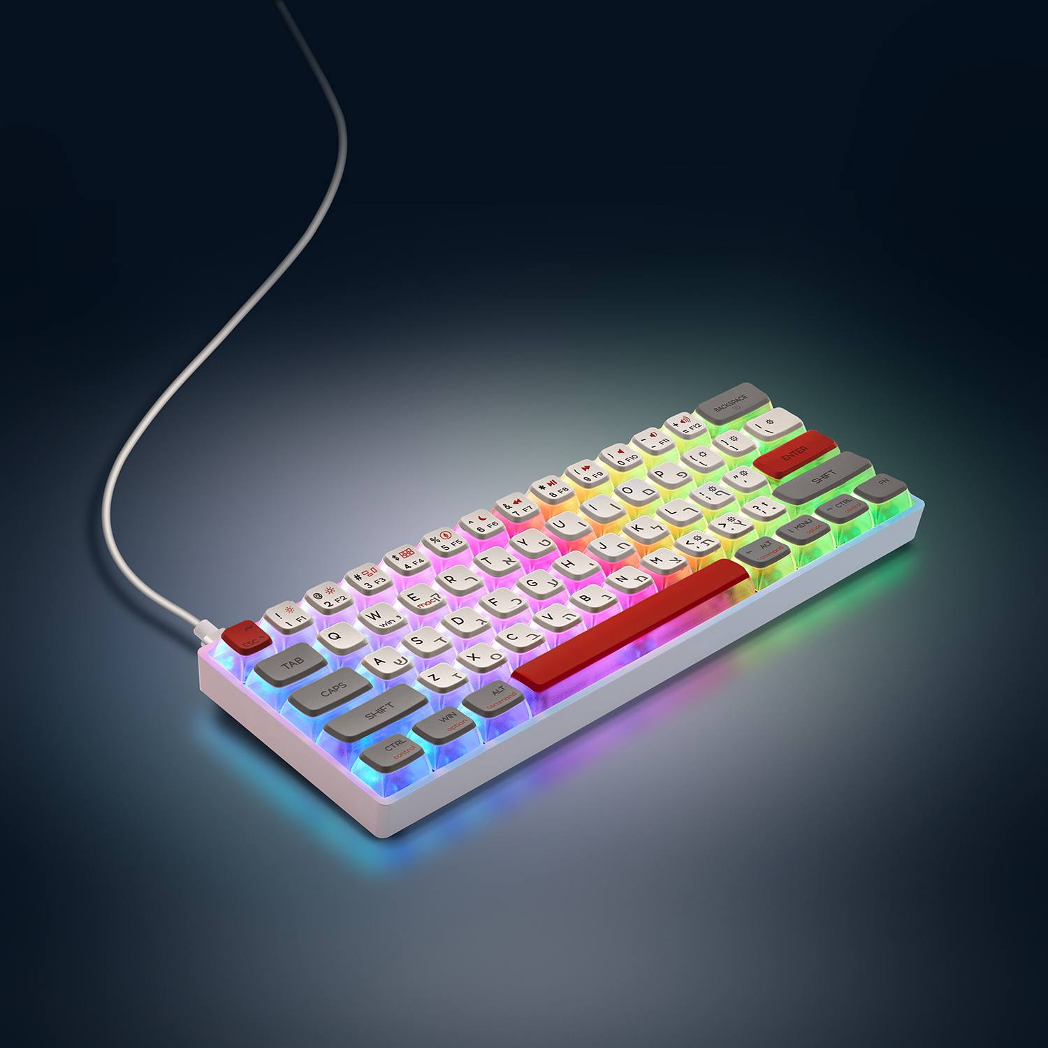 מקלדת גיימינג המהירה ביותר בעולם, אפור לבן – תמונה 2
