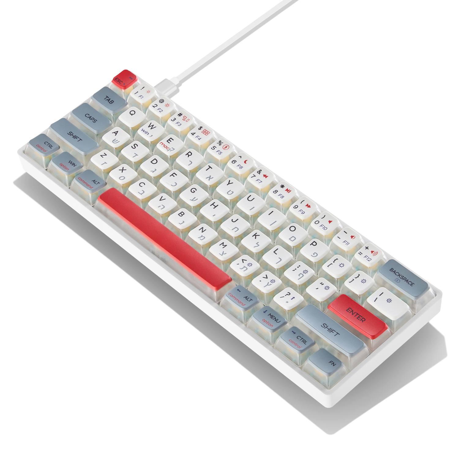 מקלדת גיימינג המהירה ביותר בעולם, אפור לבן – תמונה 4