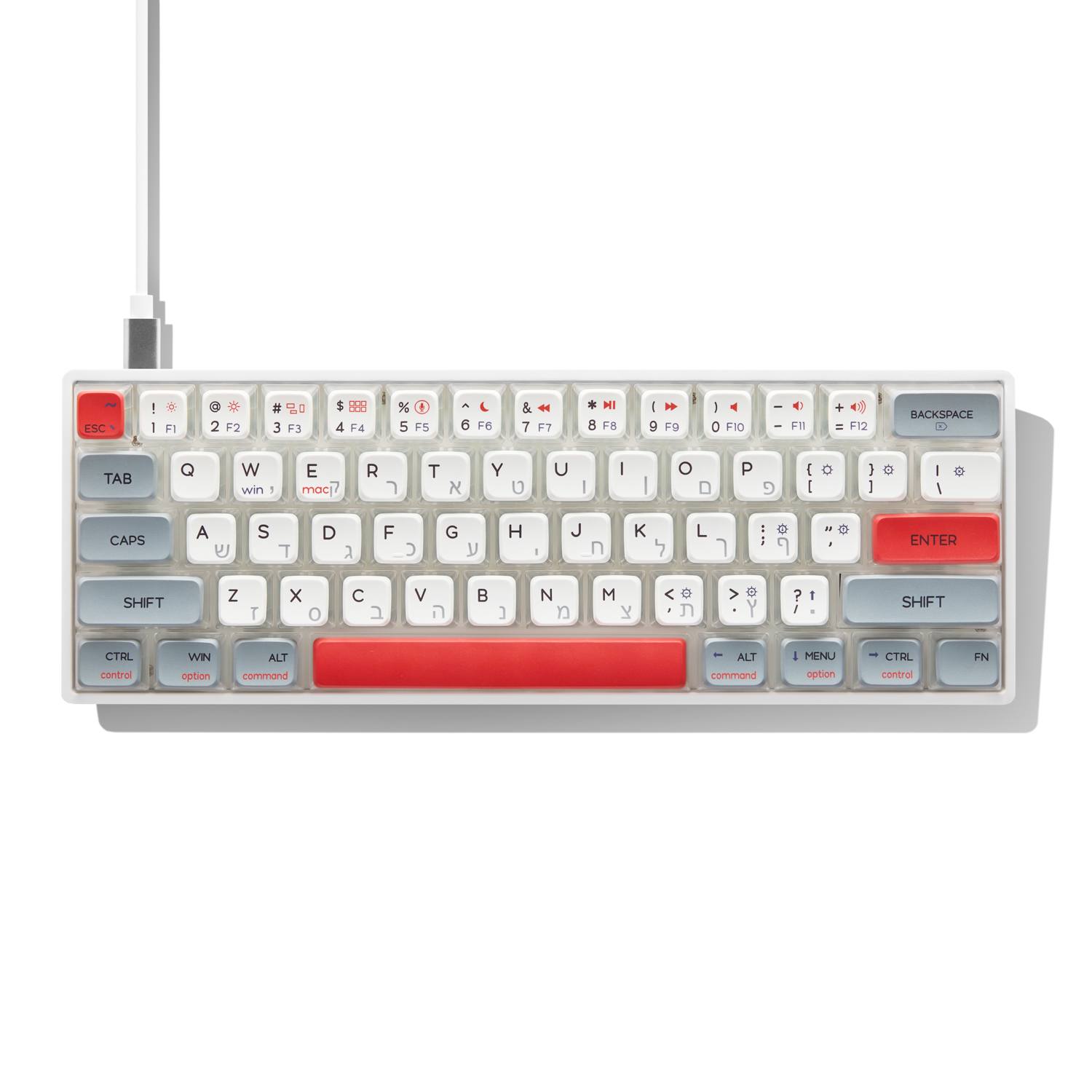 מקלדת גיימינג המהירה ביותר בעולם, אפור לבן – תמונה 5