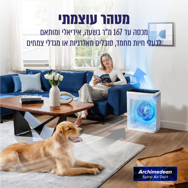 ⁦מטהר אוויר חכם לבית עם פטנט ייחודי לחיות מחמד⁩ – תמונה ⁦2⁩