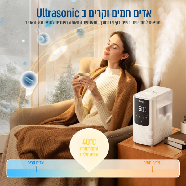 ⁦מכשיר אדים חכם להוספת לחות⁩ – תמונה ⁦2⁩