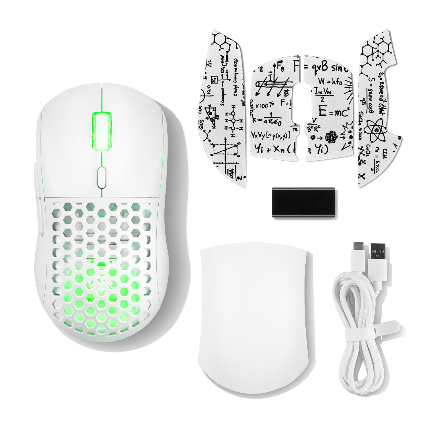 עכבר גיימינג אלחוטי 15,000DPI, לבן – תמונה 4