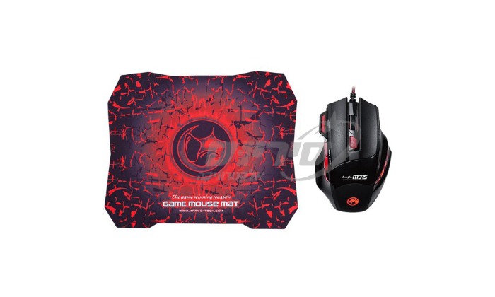 MARVO,סט עכבר חוטי 7D ומשטח עכבר גיימניג – תמונה 4