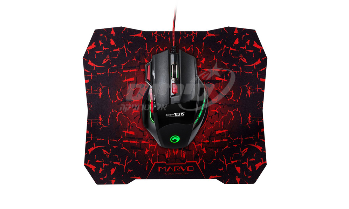MARVO,סט עכבר חוטי 7D ומשטח עכבר גיימניג – תמונה 3