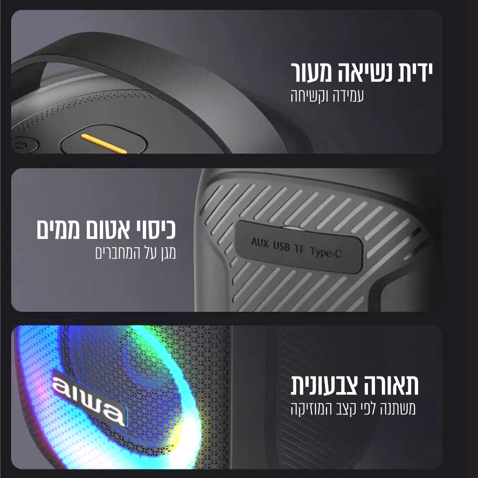 רמקול בלוטוס נייד מוגן מים IP65 עוצמתי – תמונה 6