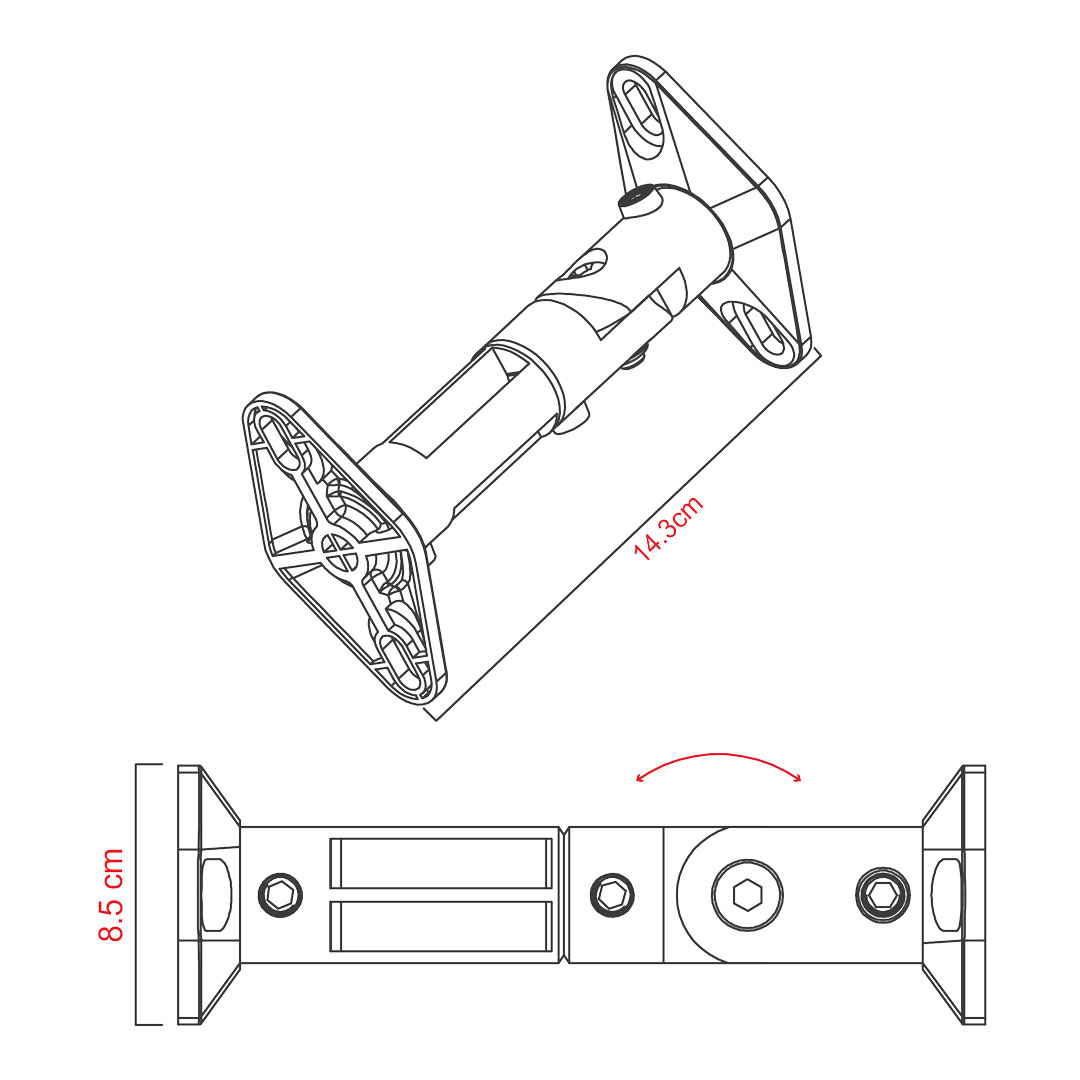 זוג מתלים אוניברסליים לרמקולים – תמונה 4