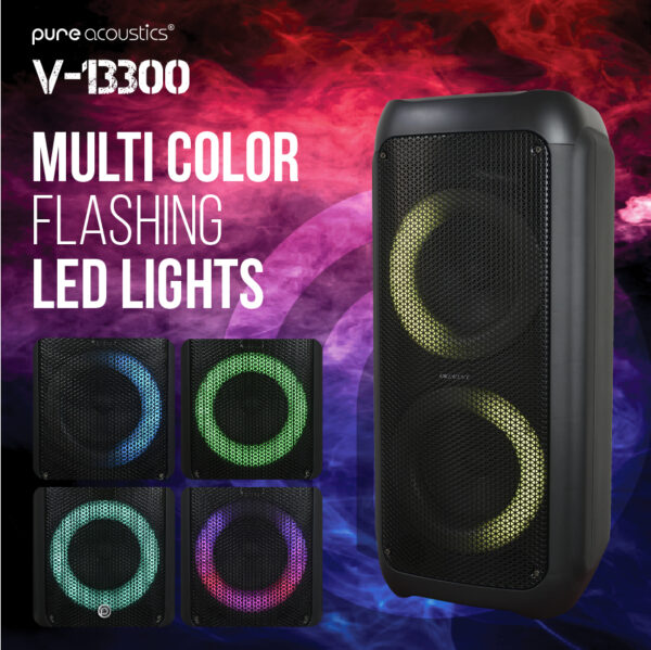 ⁦רמקול נייד 300W עם 2 מיקרופונים אלחוטי וחוטי⁩ – תמונה ⁦6⁩