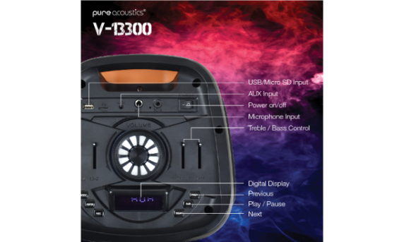 רמקול נייד 300W עם 2 מיקרופונים אלחוטי וחוטי – תמונה 2