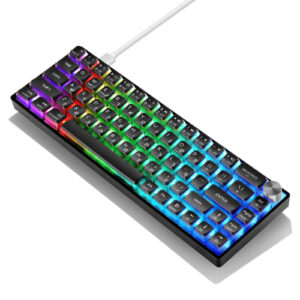 מכאנית קומפקטית עם תאורת RGB, צבע שחור דגם GK-61-PRO-Black Puddin מבית SKYLOONG